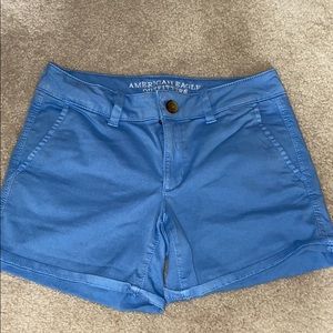 Blue super stretch midi/short shorts